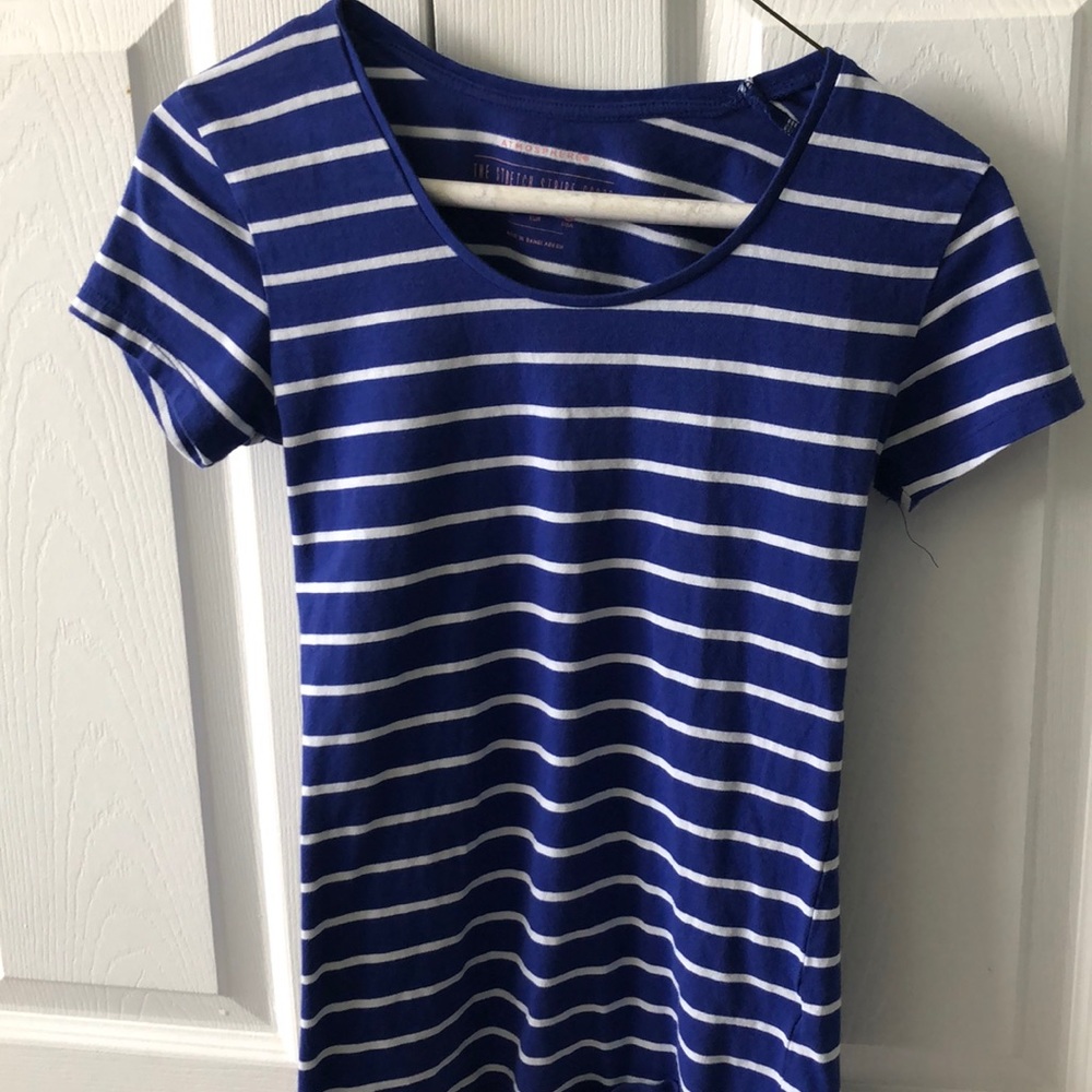 Blue and white striped T-shirt